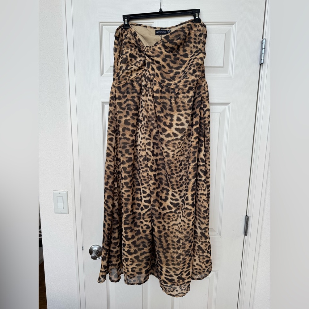 PrettyLittleThing leopard Maxi Skirt Asymmetrical Wrap